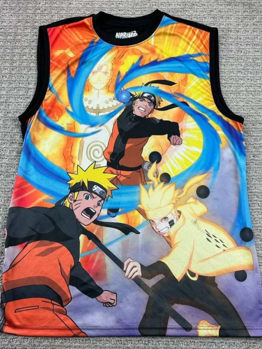 Naruto Shippuden Shirt Men XL Black Sleeveless T-Shirt Picture Print